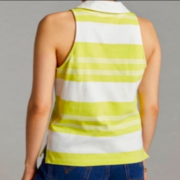 ANTHROPOLOGIE Maeve Striped Lime Polo Tank - Picture 2 of 8